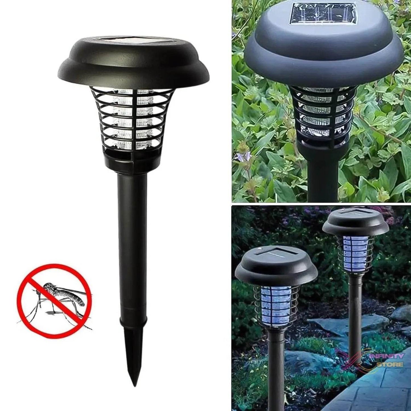 Garden Lighting UV LED Solar Powered LED Mosquito Trap / Bug Zapper (2 Pc) - infinityexculsivestore.com