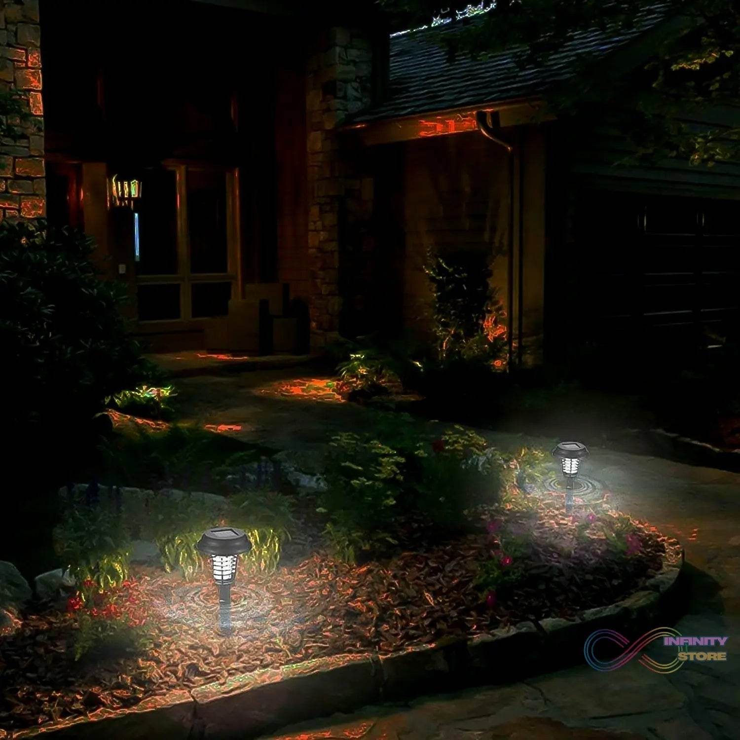 Garden Lighting UV LED Solar Powered LED Mosquito Trap / Bug Zapper (2 Pc) - infinityexculsivestore.com