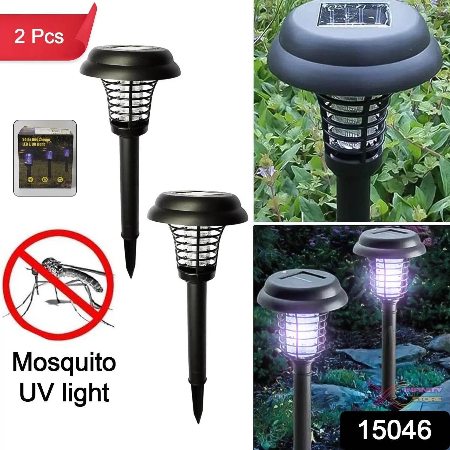 Garden Lighting UV LED Solar Powered LED Mosquito Trap / Bug Zapper (2 Pc) - infinityexculsivestore.com