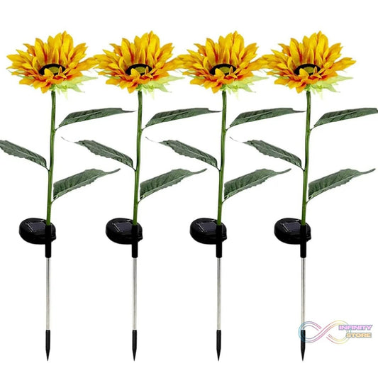 Garden Solar Sunflower Outdoor LED Light Inserted Ground Simulation Plant (4 Pcs Set) - infinityexculsivestore.com