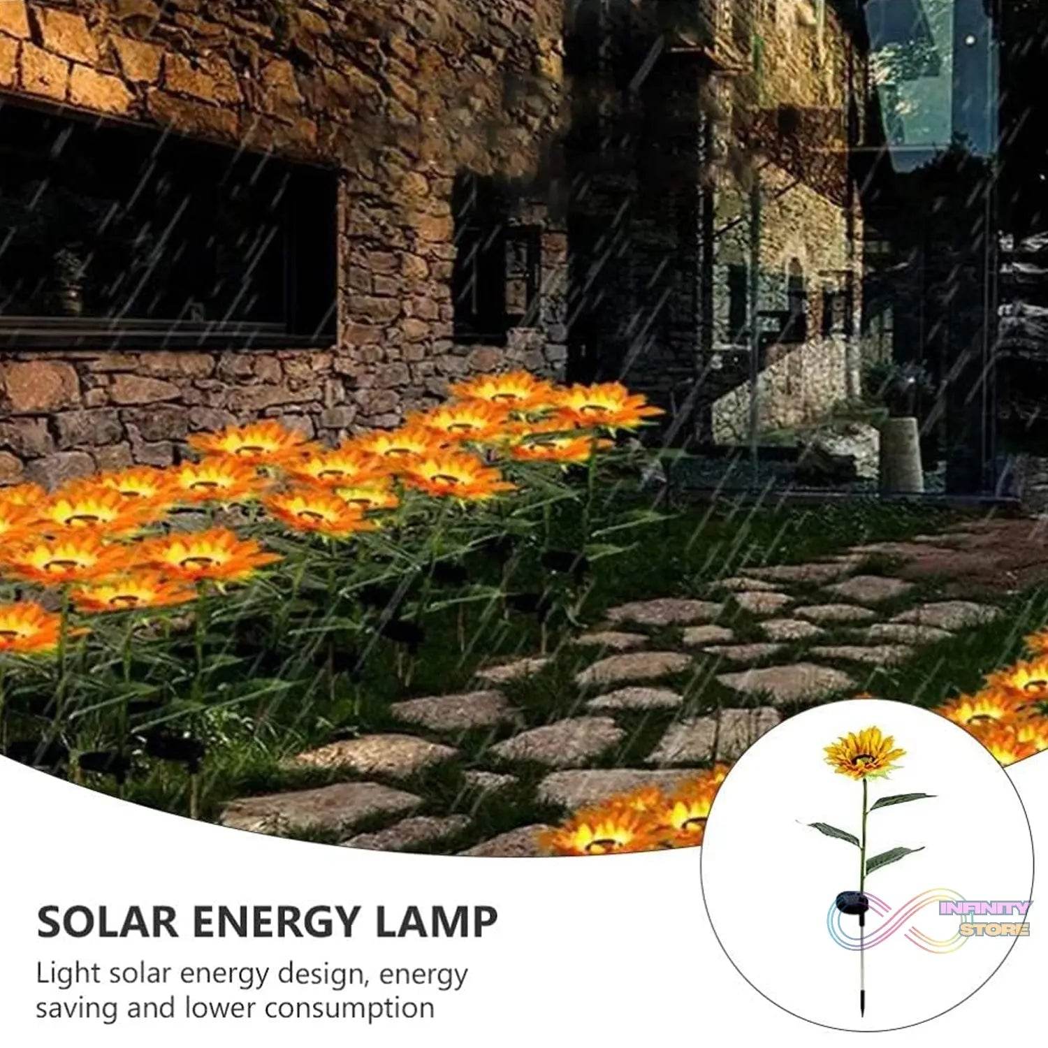Garden Solar Sunflower Outdoor LED Light Inserted Ground Simulation Plant (4 Pcs Set) - infinityexculsivestore.com