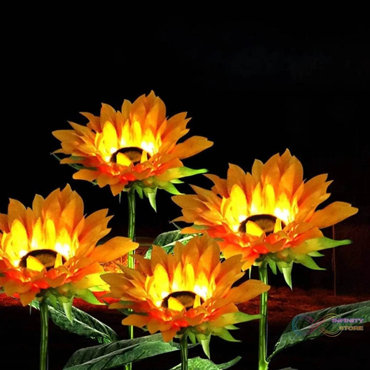 Garden Solar Sunflower Outdoor LED Light Inserted Ground Simulation Plant (4 Pcs Set) - infinityexculsivestore.com