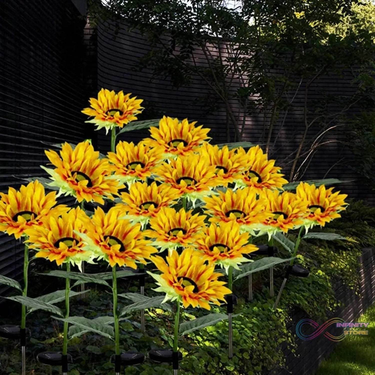 Garden Solar Sunflower Outdoor LED Light Inserted Ground Simulation Plant (4 Pcs Set) - infinityexculsivestore.com