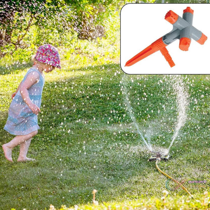 Garden Sprinkler 360° Rotating Adjustable Round 4 Arm Lawn Water Sprinkler for Watering Garden Plants / Pipe Hose Irrigation Yard Water Sprayer - infinityexculsivestore.com