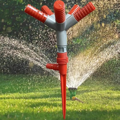 Garden Sprinkler 360° Rotating Adjustable Round 5 Arm Lawn Water Sprinkler for Watering Garden Plants / Pipe Hose Irrigation Yard Water Sprayer - infinityexculsivestore.com