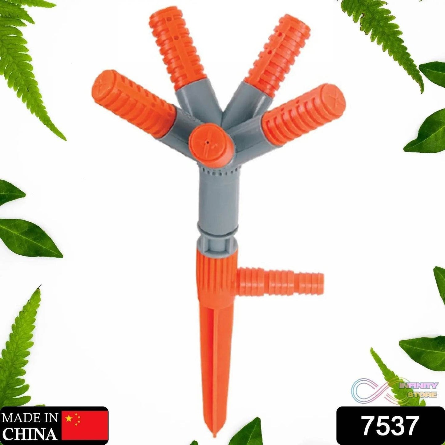 Garden Sprinkler 360° Rotating Adjustable Round 5 Arm Lawn Water Sprinkler for Watering Garden Plants / Pipe Hose Irrigation Yard Water Sprayer - infinityexculsivestore.com