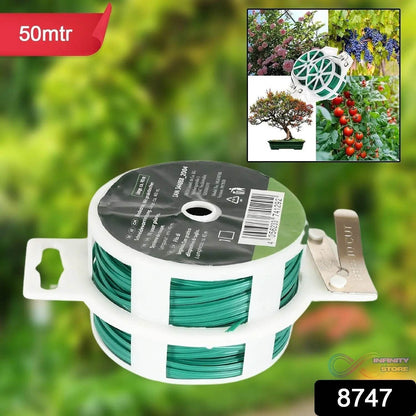 Garden Wire, Sturdy Plant Ties for Support, Garden Ties with Cutter for Tomatoes Vines, Plant Wire Tie Wire for Indoor, Outdoor, Home and Office Use (50 Mtr) - infinityexculsivestore.com