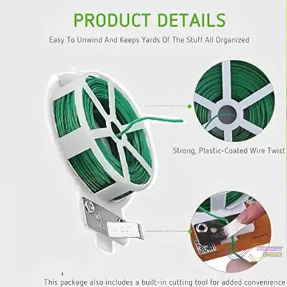 Garden Wire, Sturdy Plant Ties for Support, Garden Ties with Cutter for Tomatoes Vines, Plant Wire Tie Wire for Indoor, Outdoor, Home and Office Use (50 Mtr) - infinityexculsivestore.com