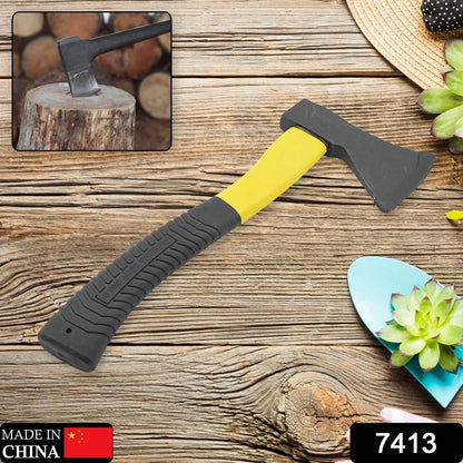 Gardening Tools Hatchet Axe Fiberglass Body Rubberized Handle Wood Cutting Axe, Camping Axe, Safety Axe, Pick Axe (972 Gm) - infinityexculsivestore.com