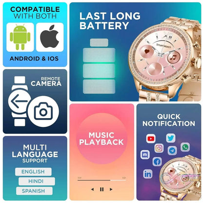 Gen 9 Diamond Strap Latest Smartwatch HD Display 2 Straps (1 Set) - infinityexculsivestore.com
