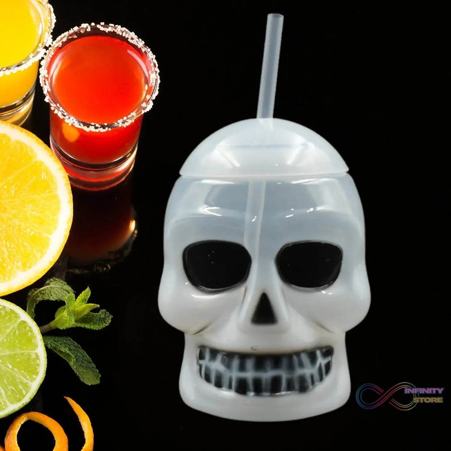 Ghost Face Bottle Water Bottle, Drinking Cup with Lid and Straw, Party Favors Summer Hawaiian and Beach Party Decorations for Kids Adults With Brown Box(1 Pc) - infinityexculsivestore.com