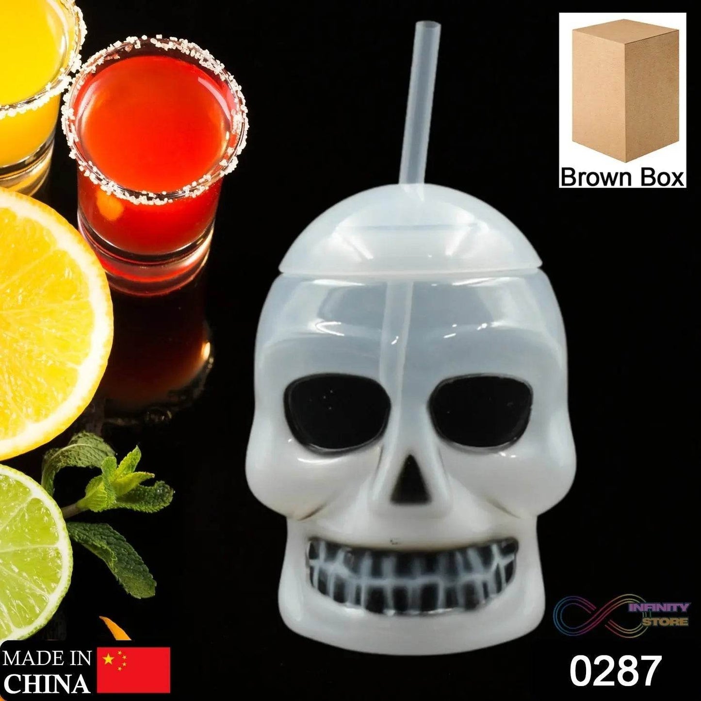 Ghost Face Bottle Water Bottle, Drinking Cup with Lid and Straw, Party Favors Summer Hawaiian and Beach Party Decorations for Kids Adults With Brown Box(1 Pc) - infinityexculsivestore.com