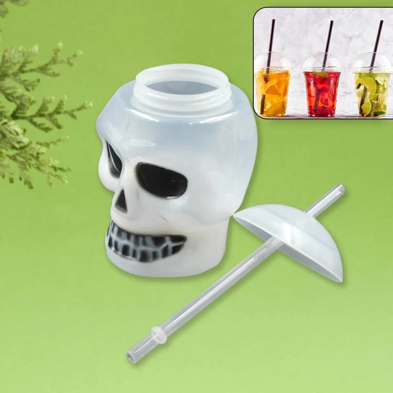 Ghost Face Bottle Water Bottle, Drinking Cup with Lid and Straw, Party Favors Summer Hawaiian and Beach Party Decorations for Kids Adults With Brown Box(1 Pc) - infinityexculsivestore.com