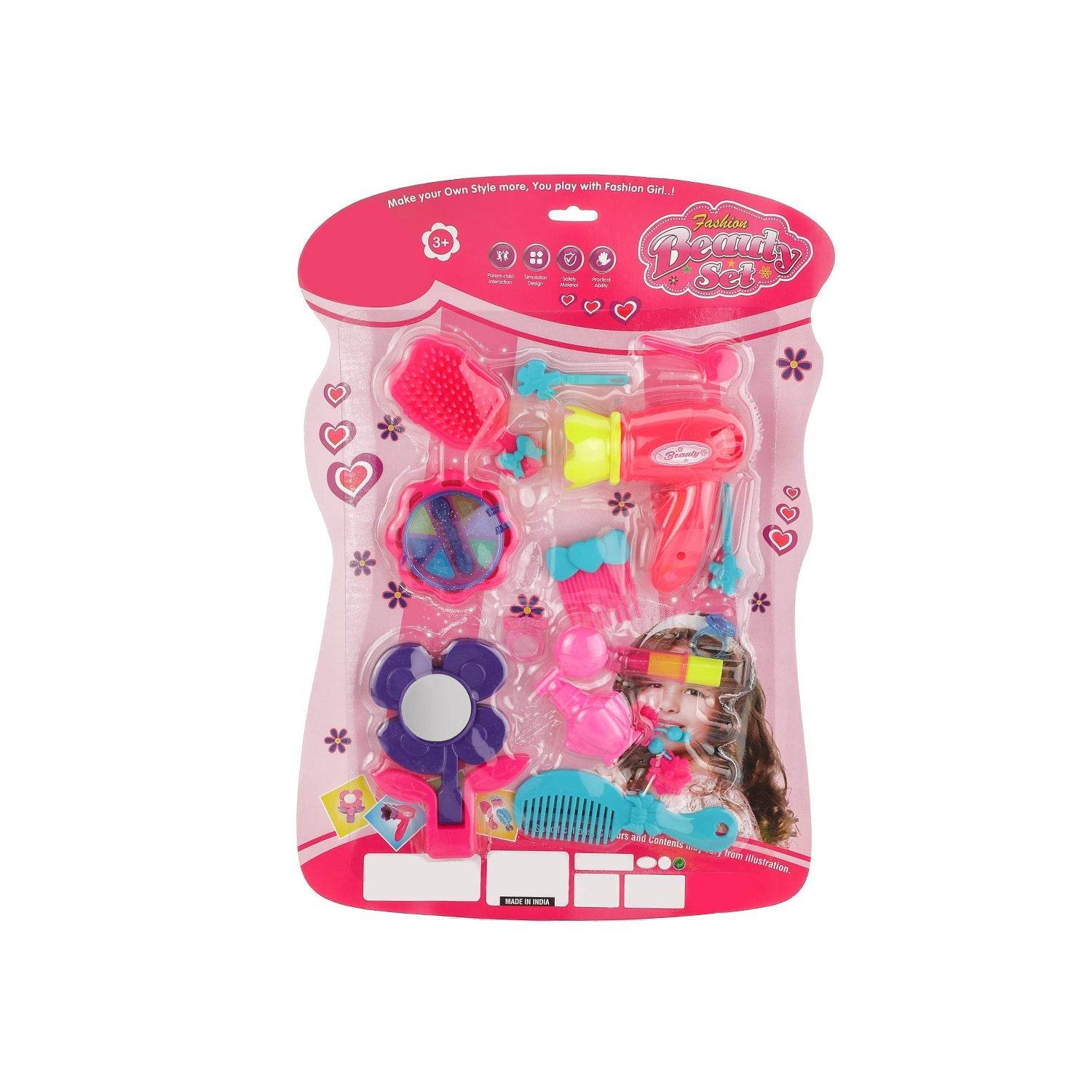 Girl's Bring Along Beauty Suitcase Makeup Vanity Toy (Multicolour) - infinityexculsivestore.com