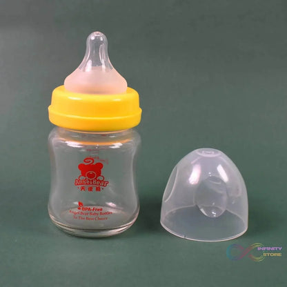 Glass Baby Feeding Bottle (120 ML / 1 Pc) - infinityexculsivestore.com