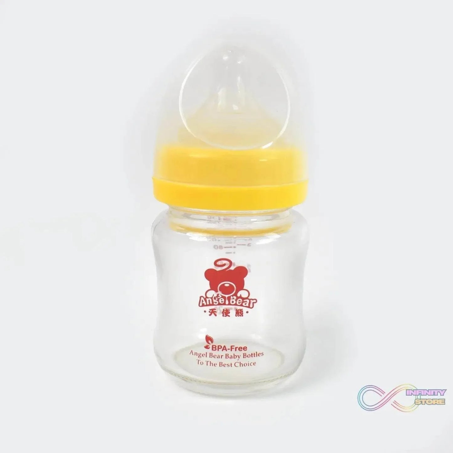 Glass Baby Feeding Bottle (120 ML / 1 Pc) - infinityexculsivestore.com