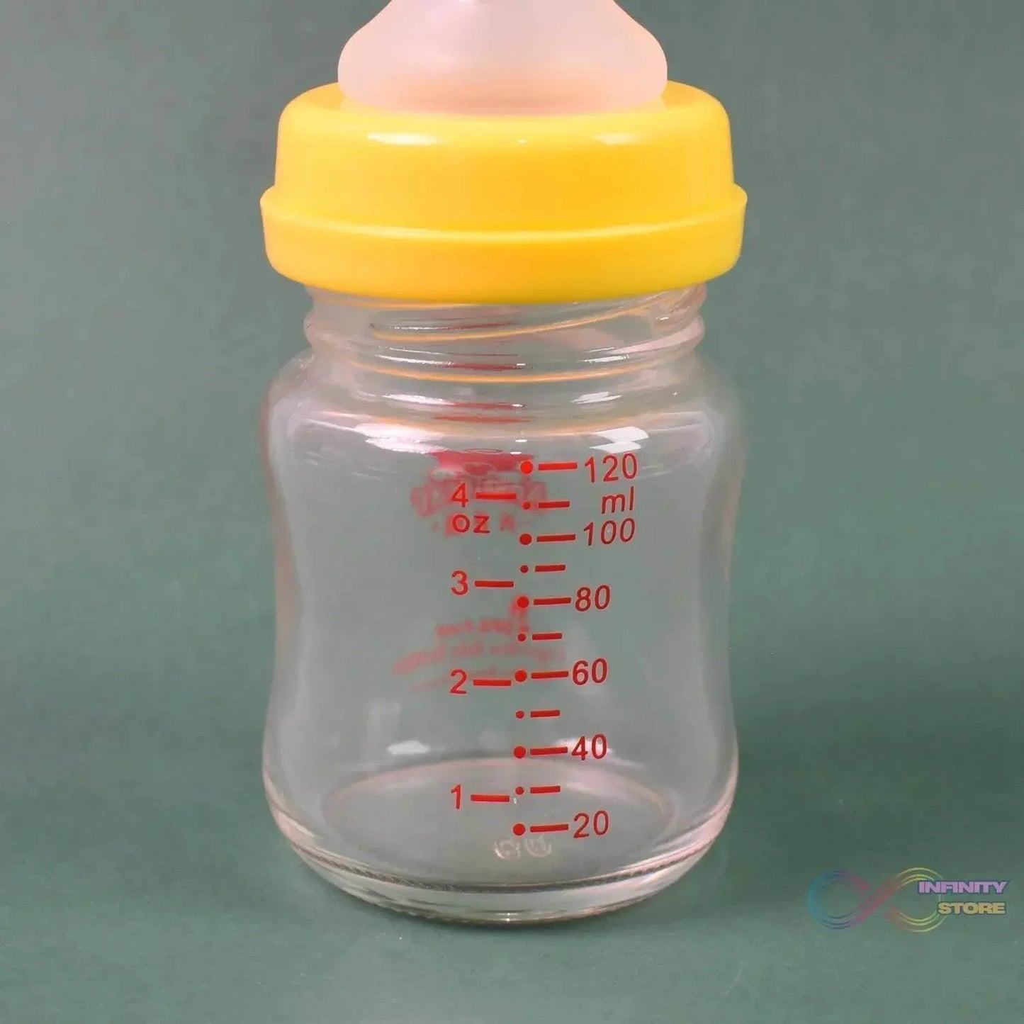 Glass Baby Feeding Bottle (120 ML / 1 Pc) - infinityexculsivestore.com