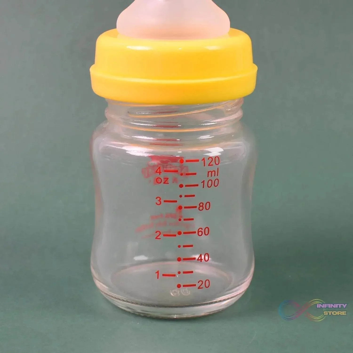 Glass Baby Feeding Bottle (120 ML / 1 Pc) - infinityexculsivestore.com