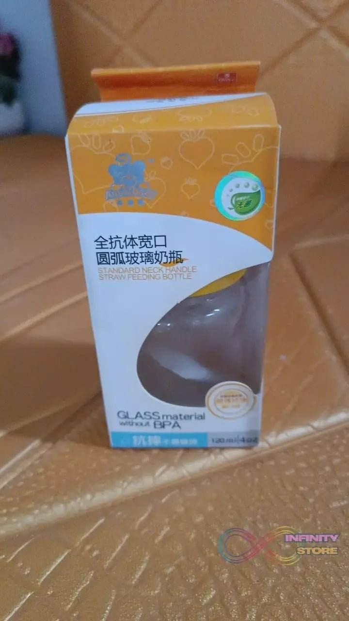Glass Baby Feeding Bottle (120 ML / 1 Pc) - infinityexculsivestore.com