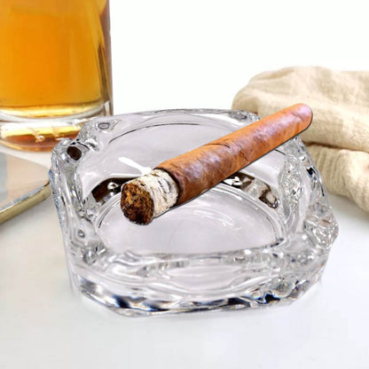 Glass Brunswick Crystal Quality Cigar Cigarette Ashtray Round Tabletop for Home Office Indoor Outdoor Home Decor - infinityexculsivestore.com