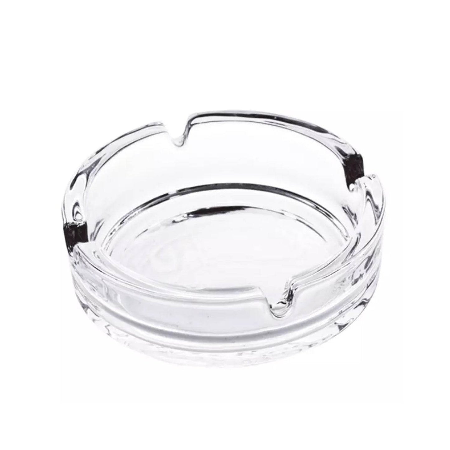 Glass Classic Crystal Quality Cigar Cigarette Ashtray Round Tabletop for Home Office Indoor Outdoor Home Decor - infinityexculsivestore.com