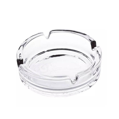 Glass Classic Crystal Quality Cigar Cigarette Ashtray Round Tabletop for Home Office Indoor Outdoor Home Decor - infinityexculsivestore.com