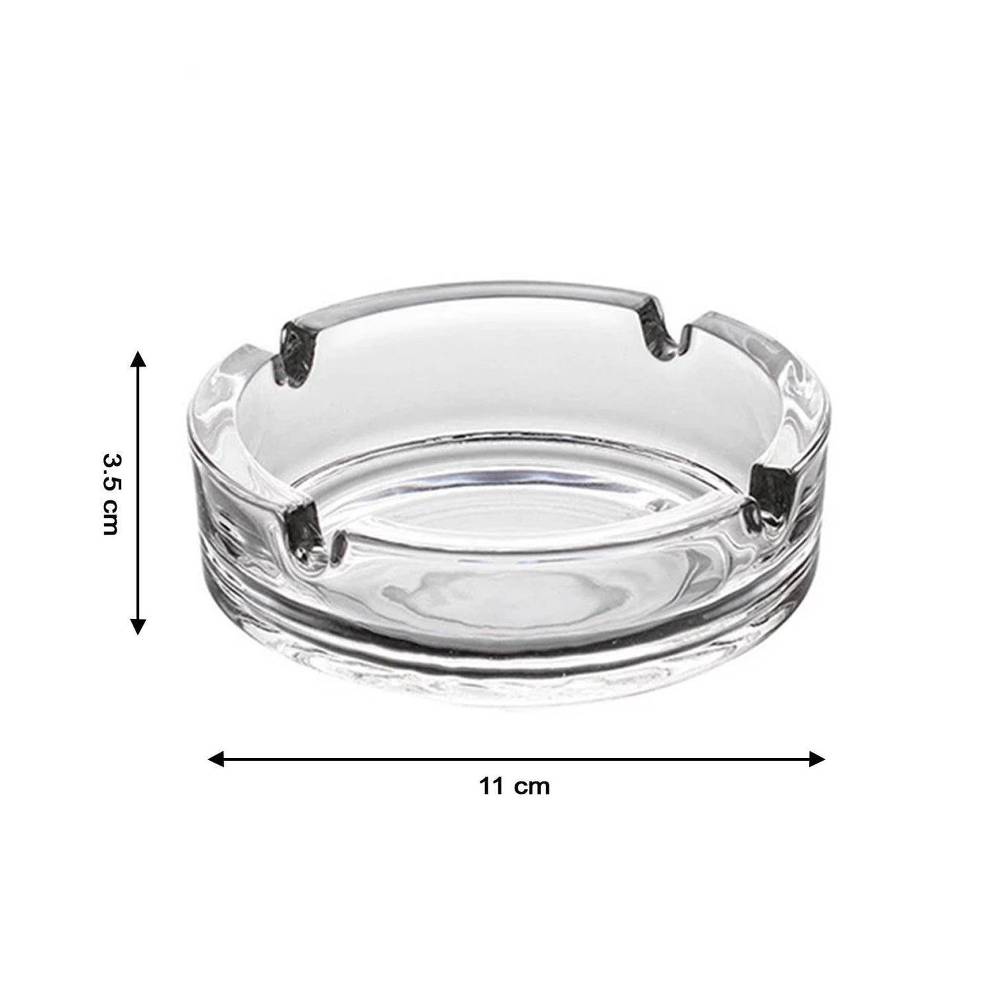 Glass Classic Crystal Quality Cigar Cigarette Ashtray Round Tabletop for Home Office Indoor Outdoor Home Decor - infinityexculsivestore.com