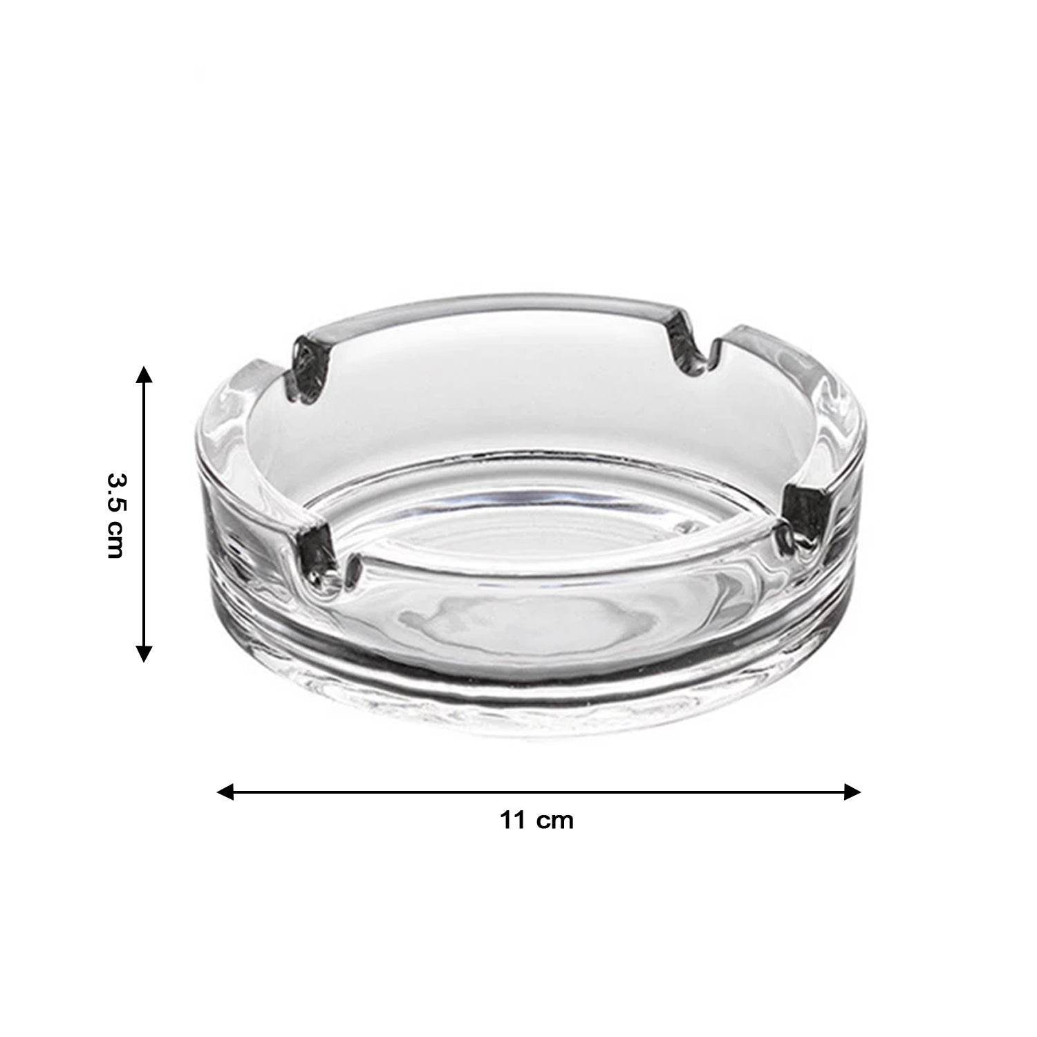 Glass Classic Crystal Quality Cigar Cigarette Ashtray Round Tabletop for Home Office Indoor Outdoor Home Decor - infinityexculsivestore.com