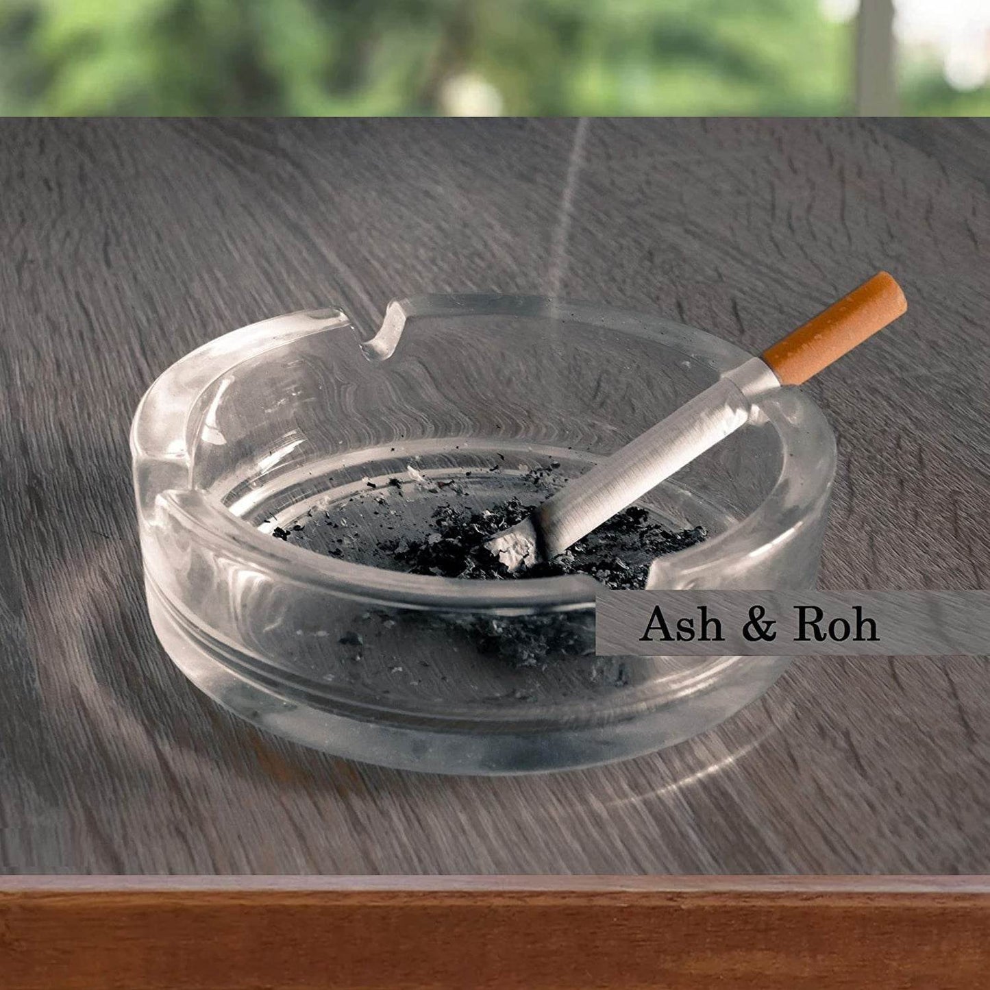 Glass Classic Crystal Quality Cigar Cigarette Ashtray Round Tabletop for Home Office Indoor Outdoor Home Decor - infinityexculsivestore.com