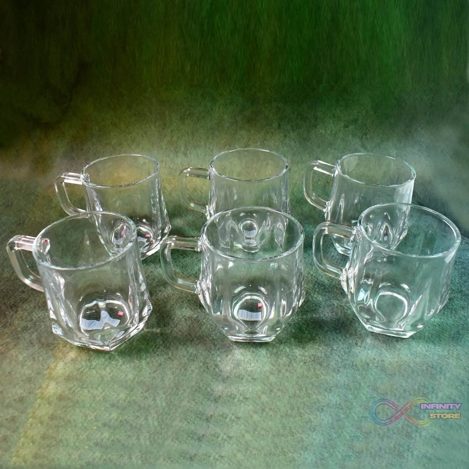 Glass Coffe & Tea Cup / Mug Enjoy Your Drink in Style (6 pcs Set / 300 ML) - infinityexculsivestore.com
