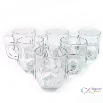 Glass Coffe & Tea Cup / Mug Enjoy Your Drink in Style (6 pcs Set / 300 ML) - infinityexculsivestore.com
