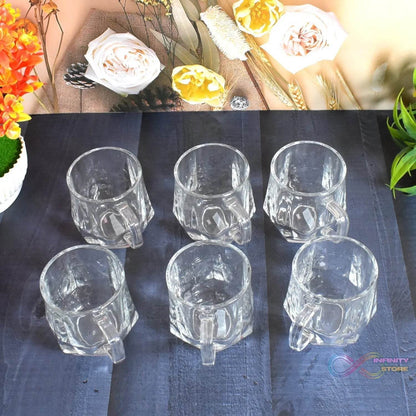 Glass Coffe & Tea Cup / Mug Enjoy Your Drink in Style (6 pcs Set / 300 ML) - infinityexculsivestore.com