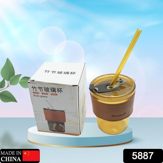 Glass Coffee Mug with Straw & Lid: Perfect for Home & Travel - infinityexculsivestore.com