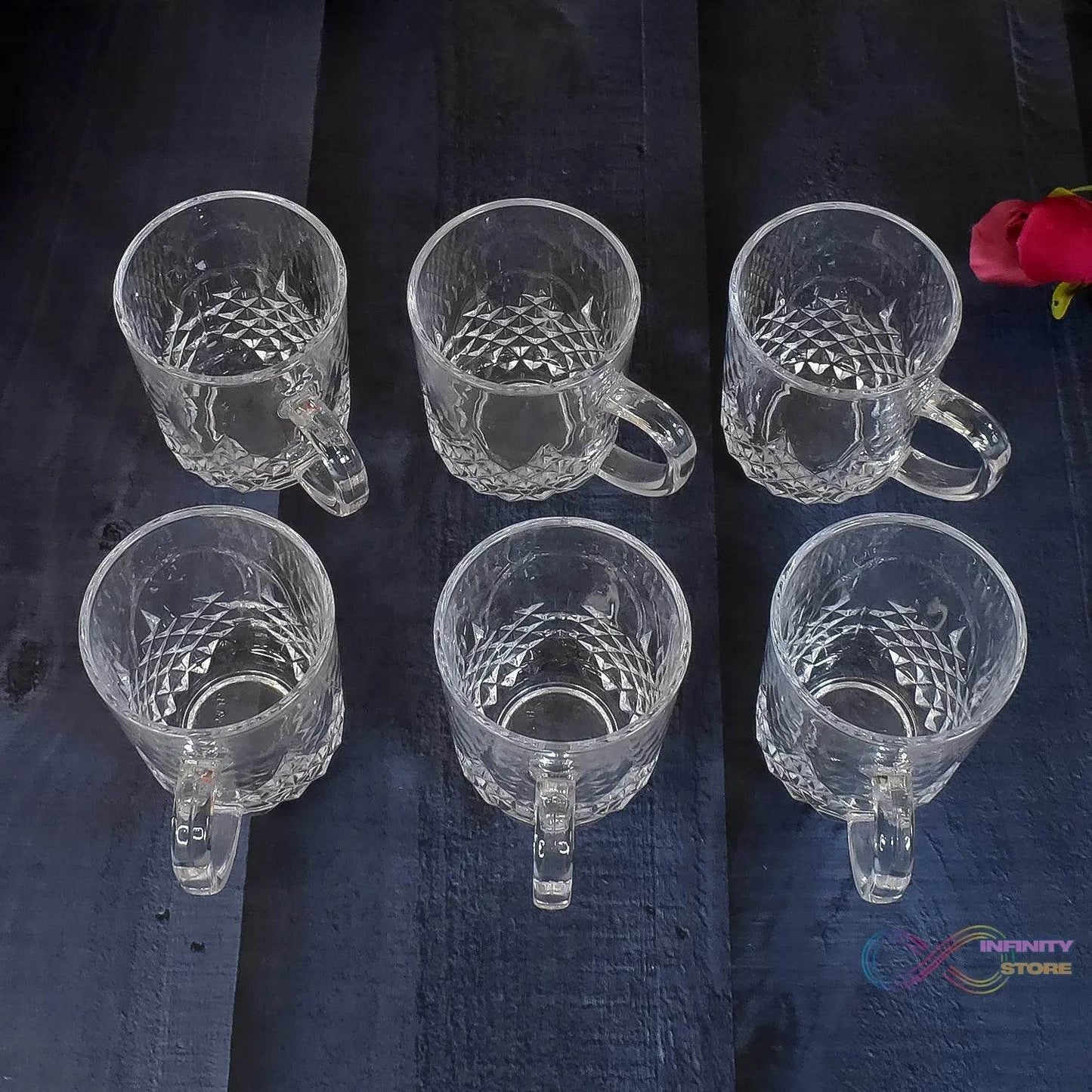 Glass Coffee & Tea Cup / Mug With Handle (6 pcs Set) - infinityexculsivestore.com