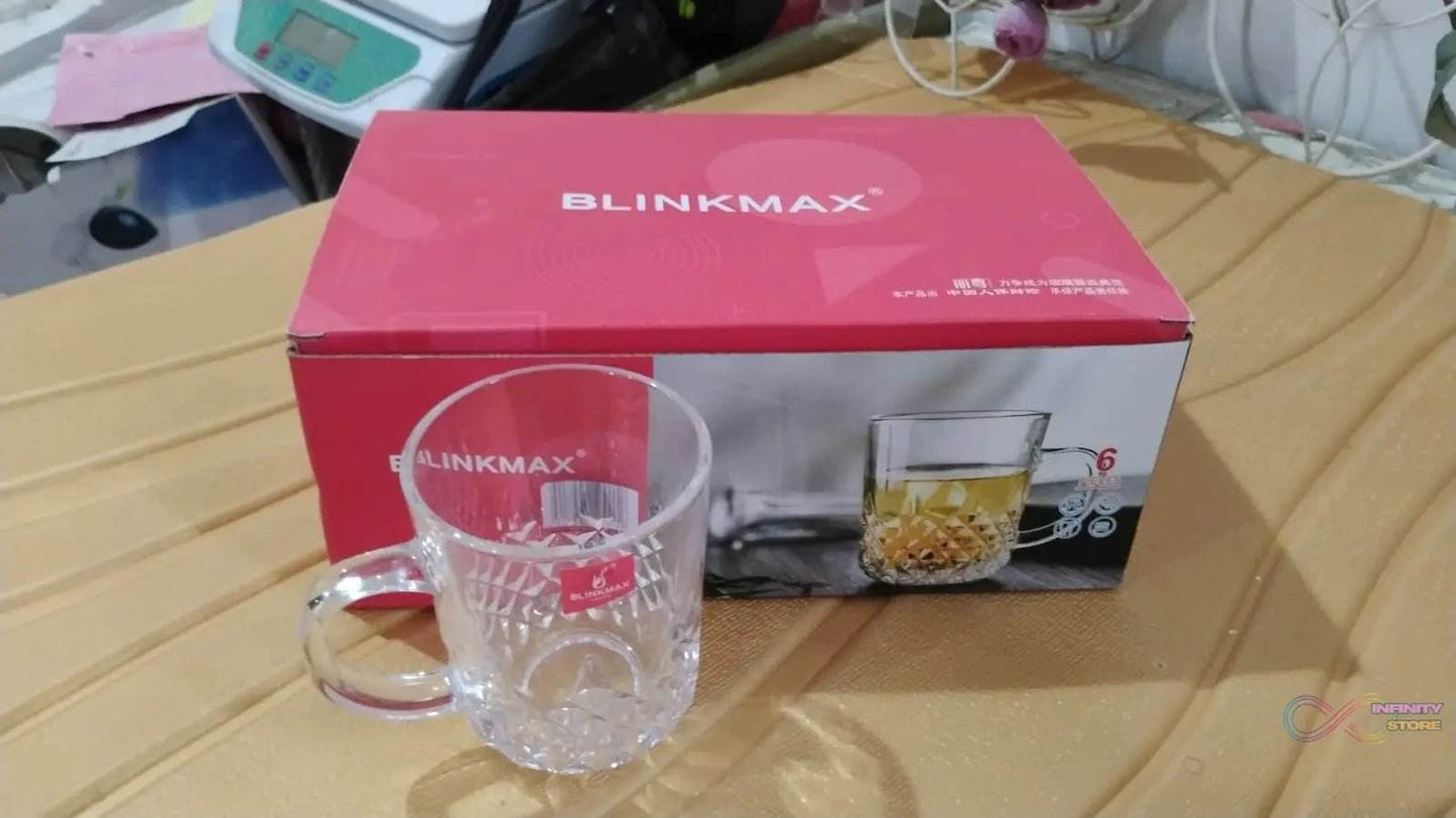 Glass Coffee & Tea Cup / Mug With Handle (6 pcs Set) - infinityexculsivestore.com
