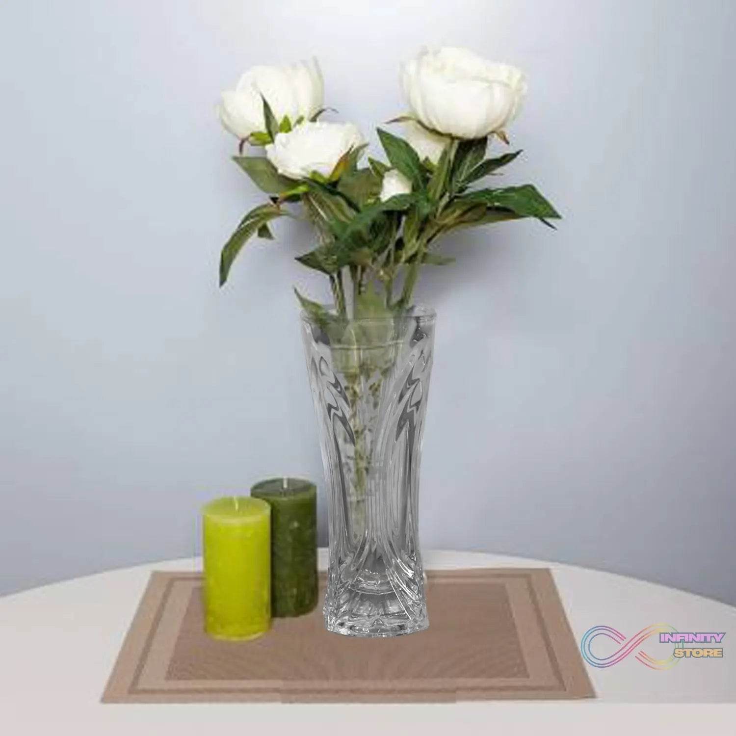 Glass Flower Pot, Crystal Clear Vase for Living - infinityexculsivestore.com