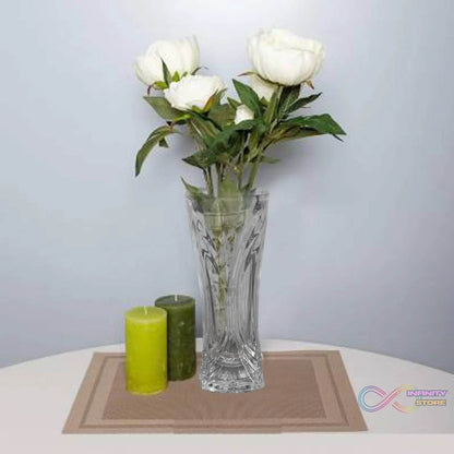 Glass Flower Pot, Crystal Clear Vase for Living - infinityexculsivestore.com