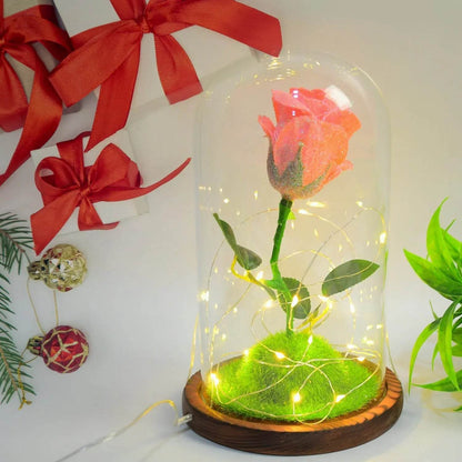 Glass Flower with Led Light Great Gift (1 Set) - infinityexculsivestore.com