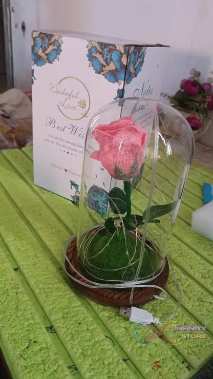 Glass Flower with Led Light Great Gift (1 Set) - infinityexculsivestore.com
