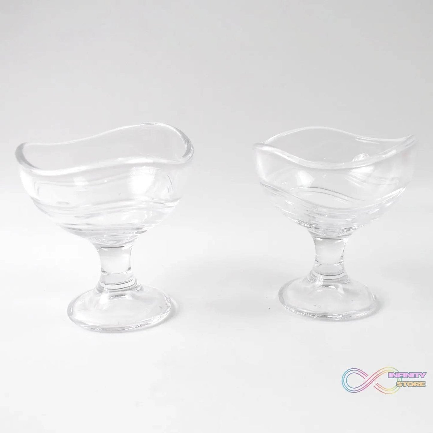 Glass Footed Dessert Bowl, Ice Cream Cup (2 Pcs Set) - infinityexculsivestore.com