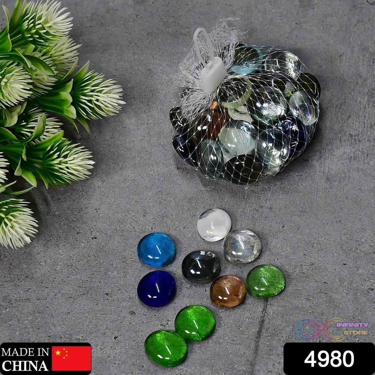 Glass Gem Stone, Flat Round Marbles Pebbles for Vase Fillers, Attractive pebbles for Aquarium Fish Tank. - infinityexculsivestore.com