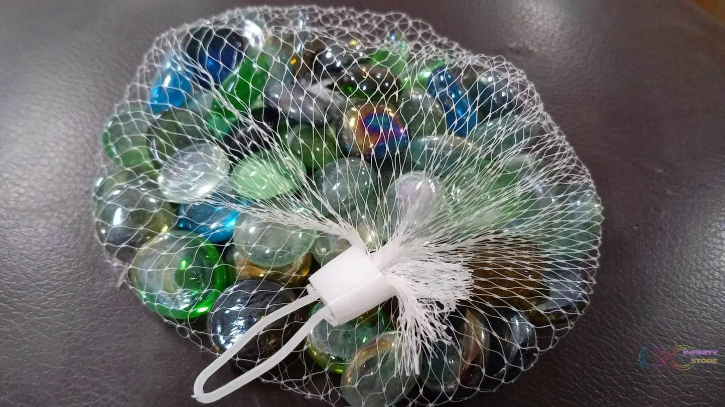 Glass Gem Stone, Flat Round Marbles Pebbles for Vase Fillers, Attractive pebbles for Aquarium Fish Tank. - infinityexculsivestore.com