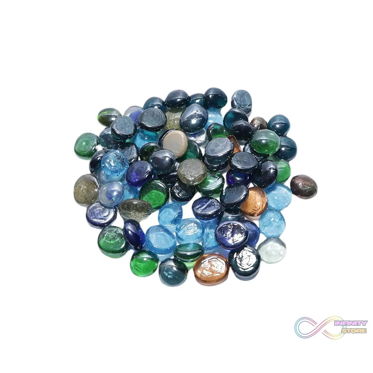Glass Gem Stone, Flat Round Marbles Pebbles for Vase Fillers, Attractive pebbles for Aquarium Fish Tank. - infinityexculsivestore.com