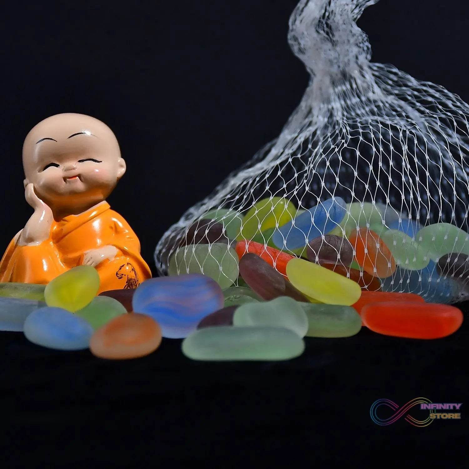 Glass Gem Stone, Flat Round Marbles Pebbles for Vase Fillers, Attractive pebbles for Aquarium Fish Tank. - infinityexculsivestore.com