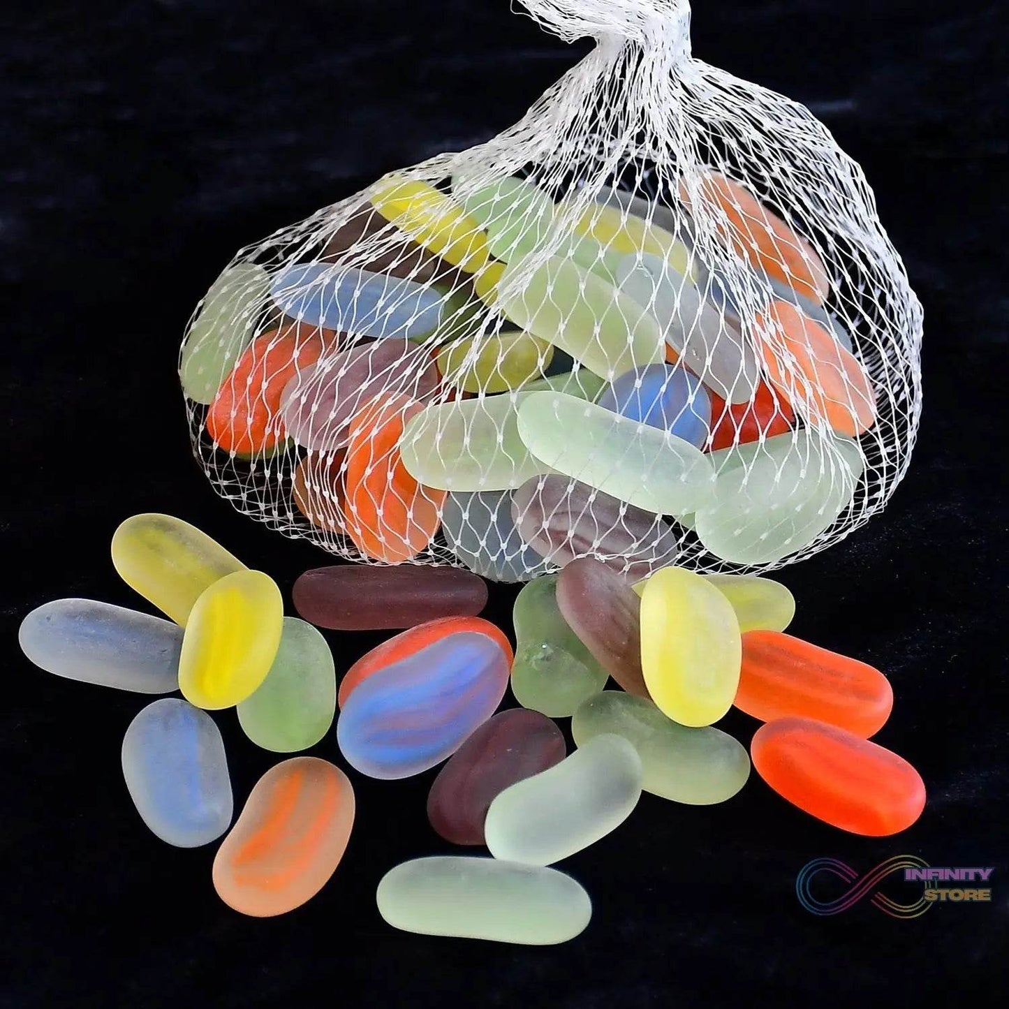 Glass Gem Stone, Flat Round Marbles Pebbles for Vase Fillers, Attractive pebbles for Aquarium Fish Tank. - infinityexculsivestore.com
