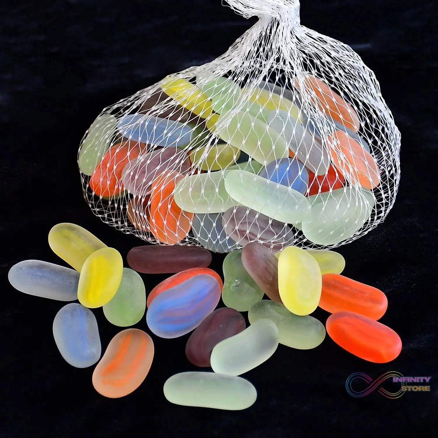 Glass Gem Stone, Flat Round Marbles Pebbles for Vase Fillers, Attractive pebbles for Aquarium Fish Tank. - infinityexculsivestore.com