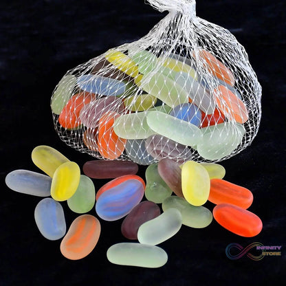 Glass Gem Stone, Flat Round Marbles Pebbles for Vase Fillers, Attractive pebbles for Aquarium Fish Tank. - infinityexculsivestore.com
