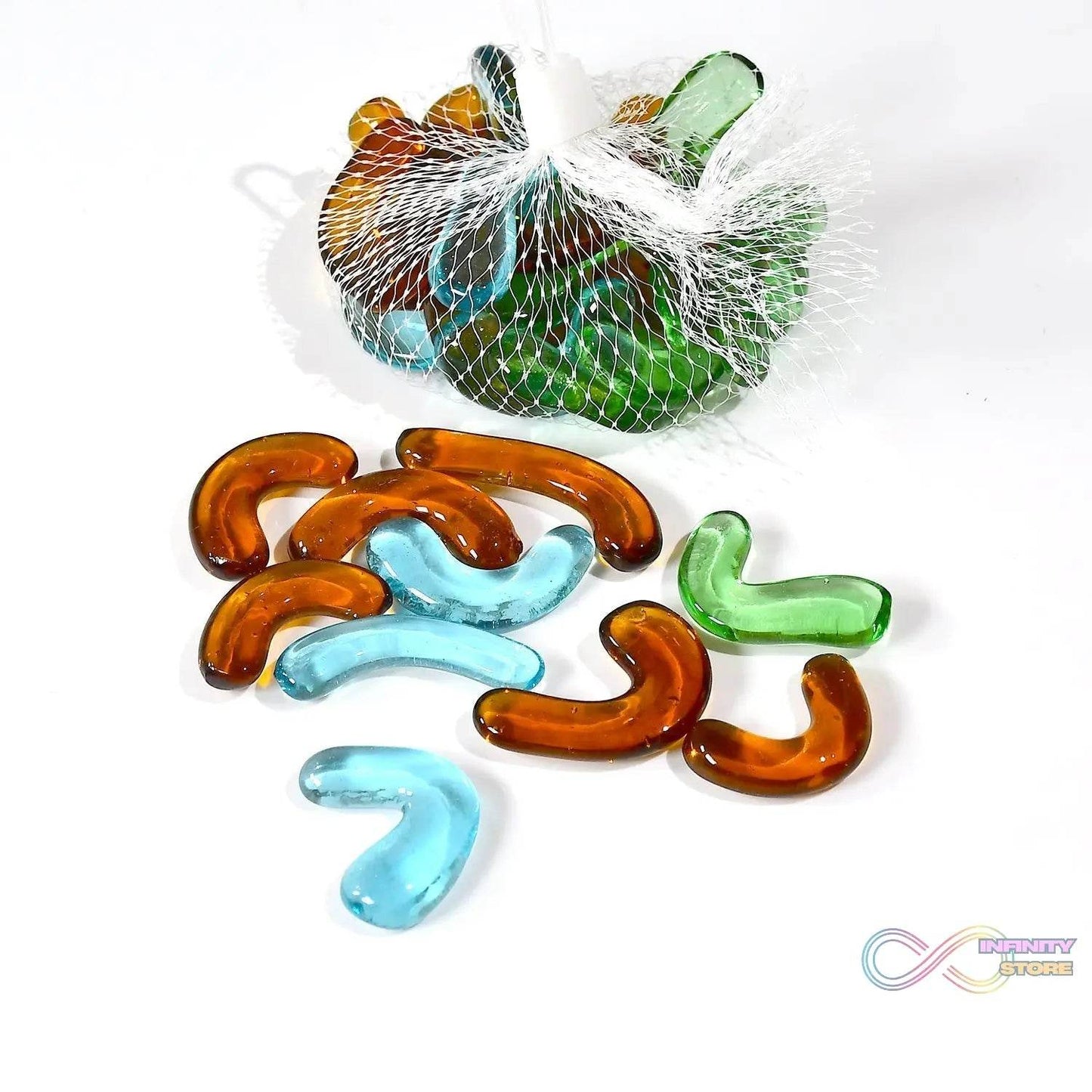 Glass Gem Stone, Flat Round Marbles Pebbles for Vase Fillers, Attractive pebbles for Aquarium Fish Tank. - infinityexculsivestore.com