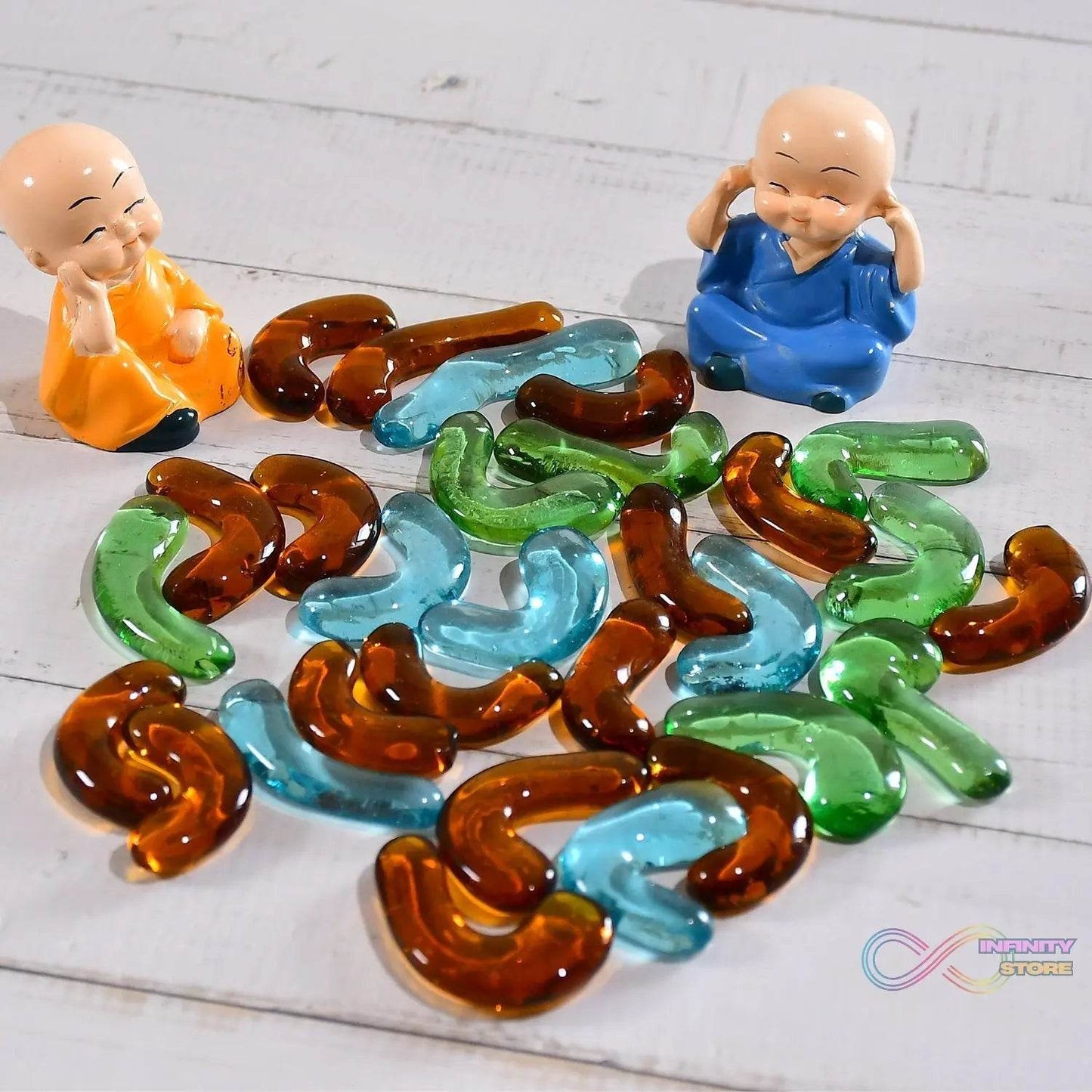 Glass Gem Stone, Flat Round Marbles Pebbles for Vase Fillers, Attractive pebbles for Aquarium Fish Tank. - infinityexculsivestore.com