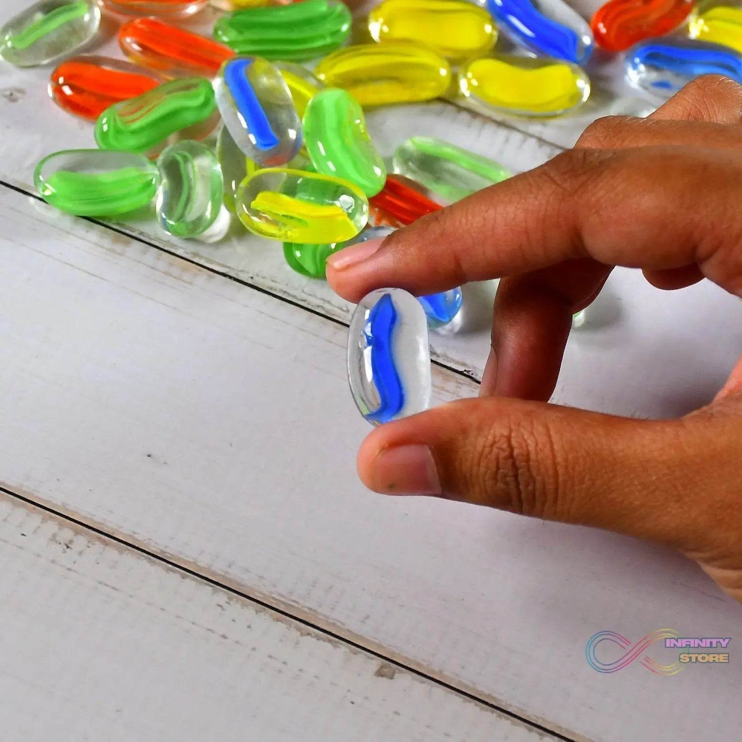 Glass Gem Stone, Flat Round Marbles Pebbles for Vase Fillers, Attractive pebbles for Aquarium Fish Tank. - infinityexculsivestore.com